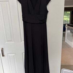 Black Sleeveless V-Neck Wrap Maxi Dress